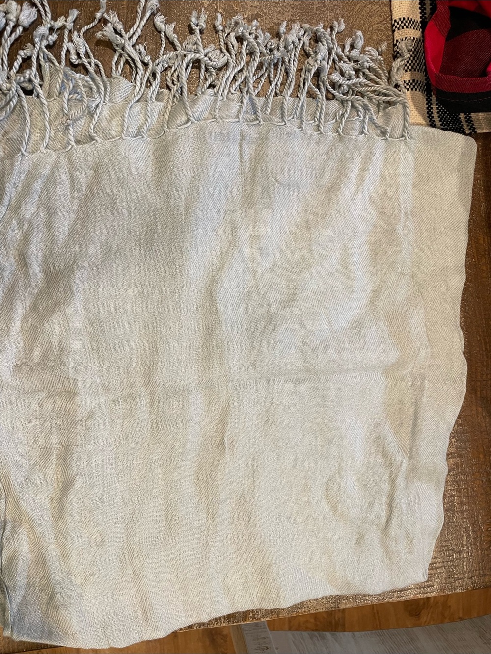 Light Cream Fringe Scarf Wrap - Women's Accessory